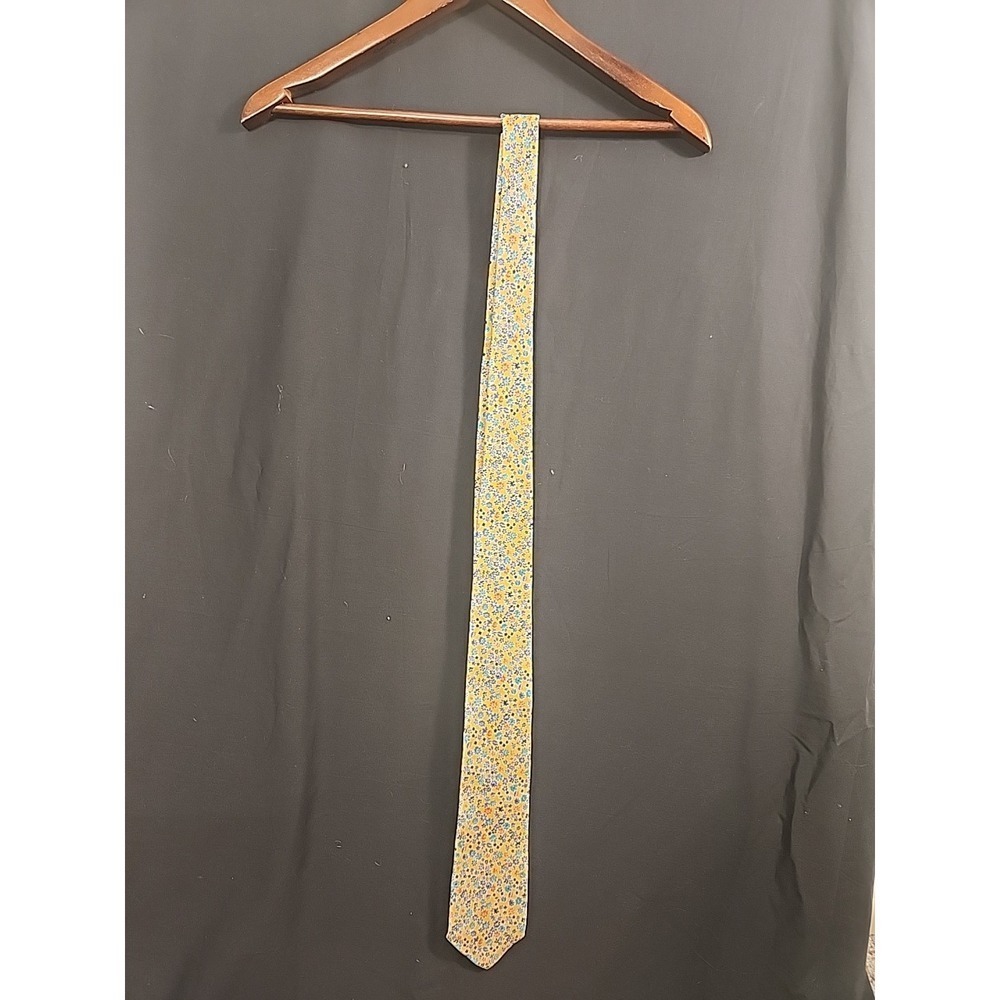 Tommy Hilfiger Tie‎ Men's Silk Floral Pattern  Yellow Blue